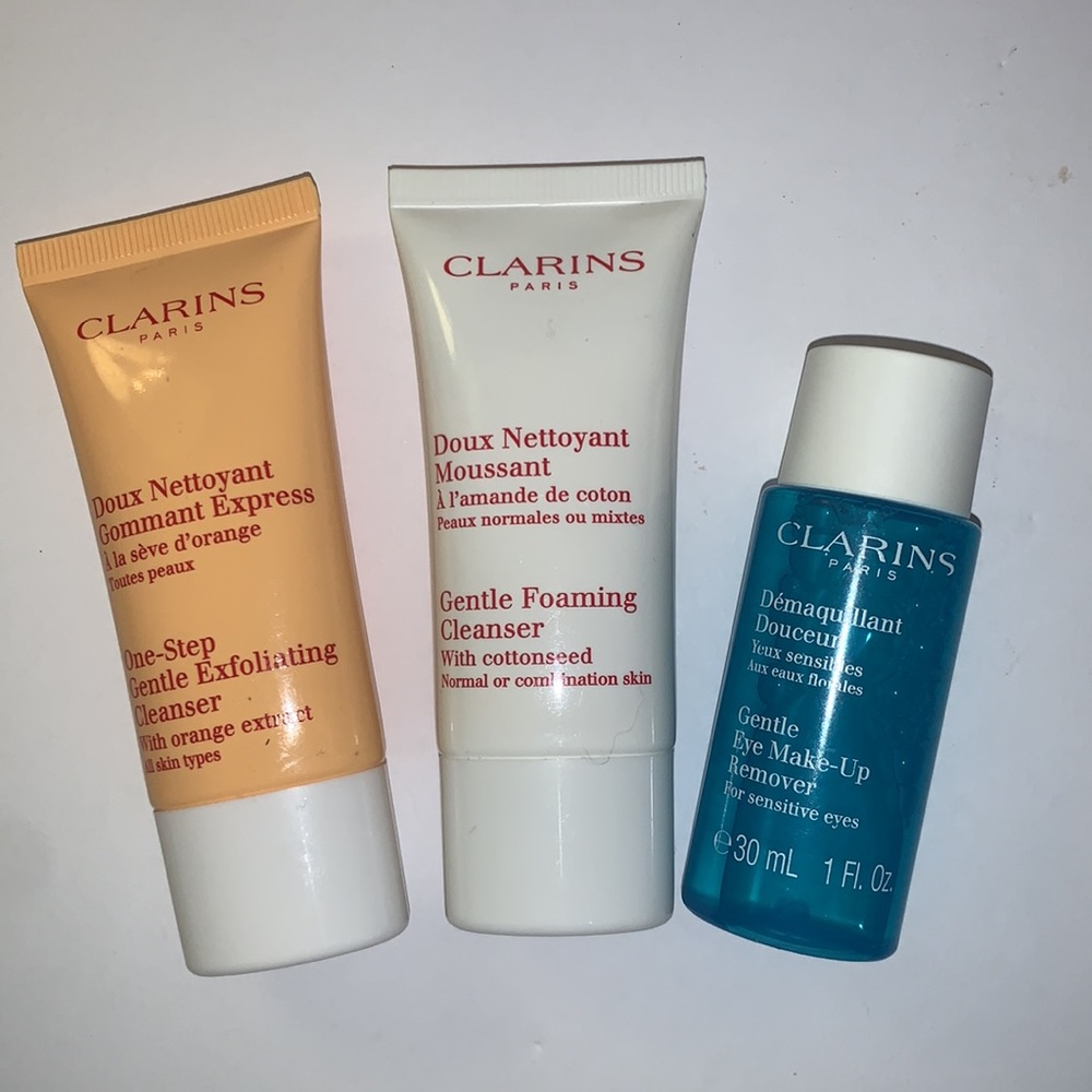 9 Piece Clarins Skincare Set Cleansers Moisturizer - Picture 3 of 9